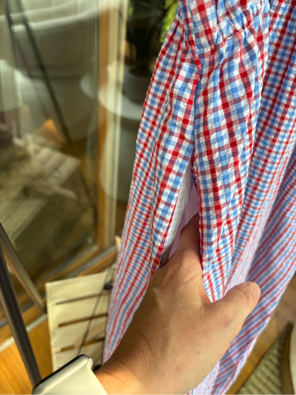 Universal Thread Red White & Blue Gingham Smocked Midi Dress - Picture 10 of 11